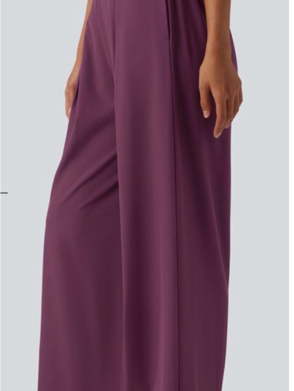 HALRA Wide-Leg High-Waist Pants in Plum Size Small - Picture 3 of 9
